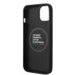 BMW iPhone 14 Leather Stamp Tricolor Magsafe (BMHMP14S22PTDK) hátlap, tok, fekete