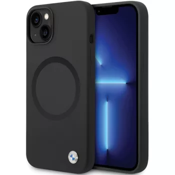   BMW iPhone 14 Signature Liquid Silicone MagSafe (BMHMP14SSILBK2) MagSafe hátlap, tok, fekete