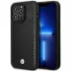 BMW BMHMP14X22RFGK Leather Diamond Pattern MagSafe iPhone 14 Pro Max 6.7" hátlap, bőr tok, fekete
