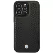 BMW BMHMP14X22RFGK Leather Diamond Pattern MagSafe iPhone 14 Pro Max 6.7" hátlap, bőr tok, fekete