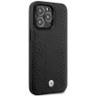 BMW BMHMP14X22RFGK Leather Diamond Pattern MagSafe iPhone 14 Pro Max 6.7" hátlap, bőr tok, fekete