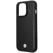 BMW BMHMP14X22RFGK Leather Diamond Pattern MagSafe iPhone 14 Pro Max 6.7" hátlap, bőr tok, fekete