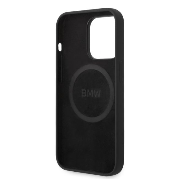 BMW iPhone 14 Pro Max Silicone Signature Logo Magsafe (BMHMP14XSLBLBK) hátlap, tok, fekete