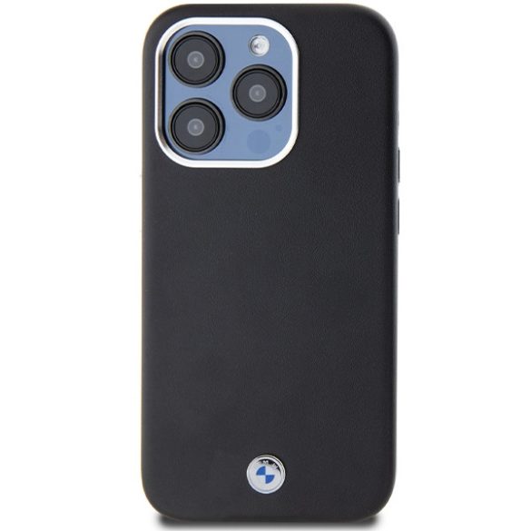 BMW iPhone 15 Pro Signature Wrapped Metal MagSafe (BMHMP15L23PUFWK) Magsafe kompatibilis hátlap, tok, fekete