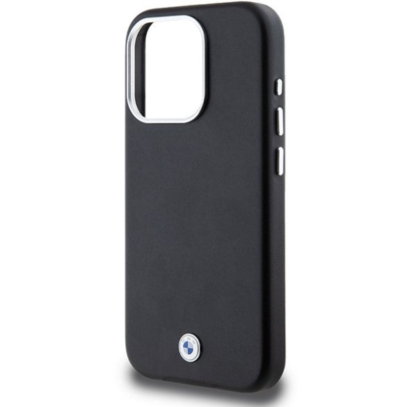 BMW iPhone 15 Pro Signature Wrapped Metal MagSafe (BMHMP15L23PUFWK) Magsafe kompatibilis hátlap, tok, fekete