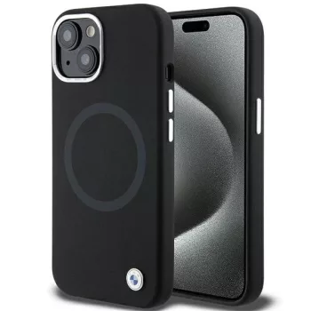   BMW BMHMP15MSILBK2 iPhone 14 Plus/15 Plus 6.7" Signature Liquid Silicone MagSafe hátlap, tok, fekete