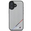 BMW iPhone 16 M Perforated Tricolor Line MagSafe (BMHMP16S23PUPDG) MagSafe hátlap, tok, szürke