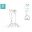 Devia Smart 3in1 Lightning/Micro-usb/Type-C USB kábel, fehér