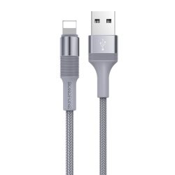   Borofone BX21 8 pin USB Lightning adat- és töltőkábel, 2,4A, 1m, ezüst