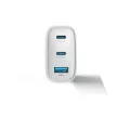 Devia hálózati töltő Extreme PD GaN 65W 2x USB-C 1x USB + USB-C - USB-C kábel, fehér