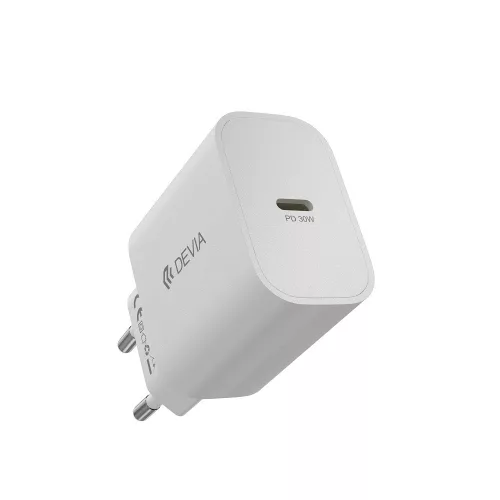 Devia hálózati töltő Smart PD GaN 30W 1x USB-C, fehér