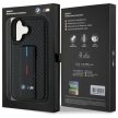 BMW case iPhone 16 6,1" BMHCP16SGSPCCK Hardcase M Grip Stand Smooth Carbon tok, fekete