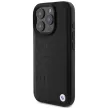 BMW case iPhone 16 Pro 6,3" BMHMP16LSLLBK Hardcase Leather Hot Stamp MagSafe tok, fekete