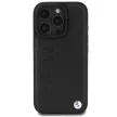 BMW case iPhone 16 Pro 6,3" BMHMP16LSLLBK Hardcase Leather Hot Stamp MagSafe tok, fekete