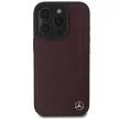Mercedes MEHMP16L23RBGVR iPhone 16 Pro, 6.3" tok, piros hardcase MB Wood Imitation Leather MagSafe