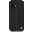 Mercedes case iPhone 16 6,1" MEHMP16S23RURBK Hardcase MB tok, kék Line Leather MagSafe tok, fekete