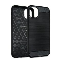 Carbon Case Flexible iPhone 12/12 Pro hátlap, tok, fekete
