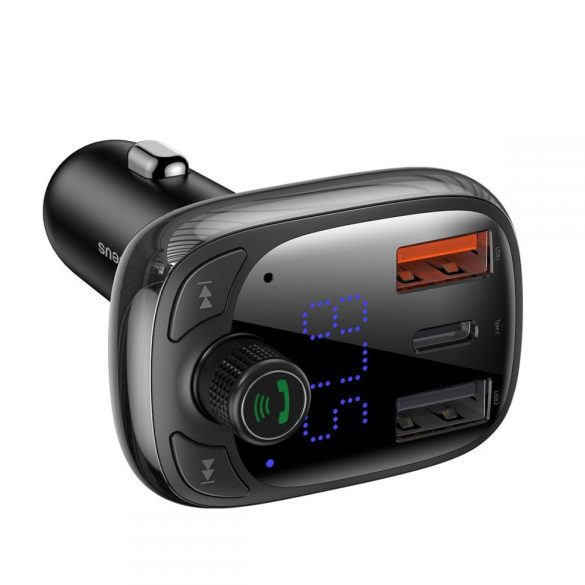 Baseus S13 univerzális autós töltő és FM transmitter, dual-usb, fekete