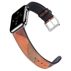 Apple Watch bőr 40mm óraszíj, barna-fekete
