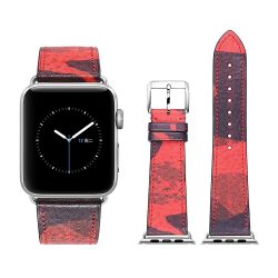 Apple Watch bőr 40mm óraszíj, piros-barna