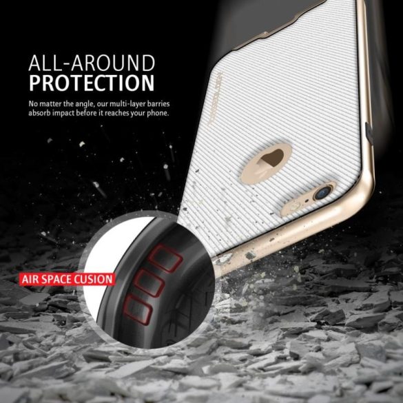 Caseology iPhone 6 Plus Bumper Frame Series Carbon, tok, arany-fehér