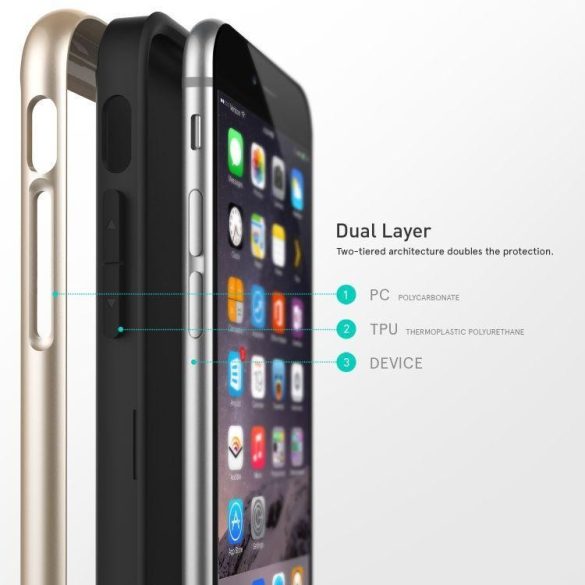 Caseology iPhone 6 Plus/6S Plus Envoy Series Carbon hátlap, tok, arany-fekete