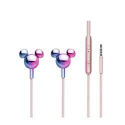   Disney 3D Mickey Mirror Stereo Earphones headset, vezetékes fülhallgató, rózsaszín