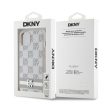 DKNY iPhone 12/12 Pro PU Leather Checkered Pattern and Stripe DKHCP12MPCPTSSE hátlap, tok, bézs