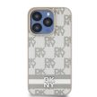 DKNY iPhone 13 Pro PU Leather Checkered Pattern and Stripe DKHCP13LPCPTSSE hátlap, tok, bézs