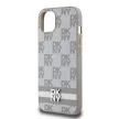 DKNY iPhone 13 PU Leather Checkered Pattern and Stripe DKHCP13MPCPTSSE hátlap, tok, bézs