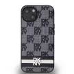 DKNY iPhone 13 PU Leather Checkered Pattern and Stripe DKHCP13MPCPTSSK hátlap, tok, fekete