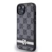 DKNY iPhone 13 PU Leather Checkered Pattern and Stripe DKHCP13MPCPTSSK hátlap, tok, fekete