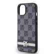 DKNY iPhone 13 PU Leather Checkered Pattern and Stripe DKHCP13MPCPTSSK hátlap, tok, fekete