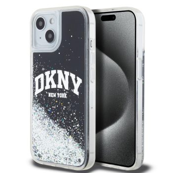   DKNY iPhone 13/14 Liquid Glitter Arch Logo DKHCP14SLBNAEK hátlap, tok, fekete