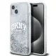 DKNY iPhone 14 Liquid Glitter Arch Logo DKHCP14SLBNAET hátlap, tok, átlátszó