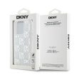 DKNY case for IPHONE 15 Pro hátlap, tok DKHCP15LLCPEPT Liquid Glitters W/Checkered Pattern, fehér