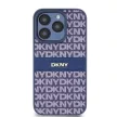 DKNY DKHCP15LPRTHSLB iPhone 15 Pro 6.1" hátlap, tok Leather Mono Stripe & Metal Logo, kék