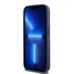 DKNY DKHCP15LPRTHSLB iPhone 15 Pro 6.1" hátlap, tok Leather Mono Stripe & Metal Logo, kék