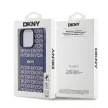 DKNY DKHCP15LPRTHSLB iPhone 15 Pro 6.1" hátlap, tok Leather Mono Stripe & Metal Logo, kék