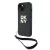DKNY Wrist Strap Stock Logo iPhone 15 Plus, csuklóóraszíjos hátlap, tok, fekete