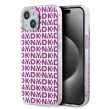   DKNY iPhone 15 PC/TPU Repeat Pattern Case DKHCP15SHOPECP hátlap, tok, rózsaszín