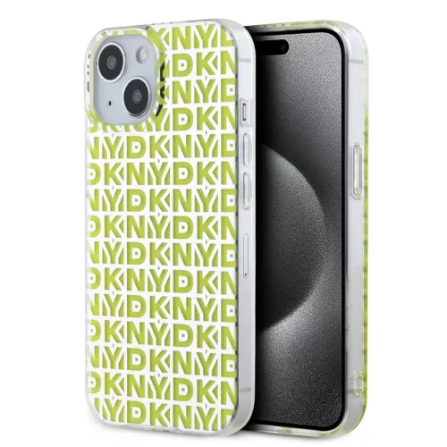 DKNY iPhone 15 PC/TPU Repeat Pattern Case DKHCP15SHOPECY hátlap, tok, sárga