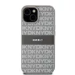 DKNY DKHCP15SPRTHSLE iPhone 15/14/13 6.1" hátlap, tok Leather Mono Stripe & Metal Logo, bézs