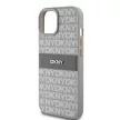 DKNY DKHCP15SPRTHSLE iPhone 15/14/13 6.1" hátlap, tok Leather Mono Stripe & Metal Logo, bézs