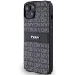 DKNY DKHCP15SPRTHSLK iPhone 15/14/13 6.1" hátlap, tok Leather Mono Stripe & Metal Logo, fekete