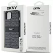 DKNY DKHCP15SPRTHSLK iPhone 15/14/13 6.1" hátlap, tok Leather Mono Stripe & Metal Logo, fekete