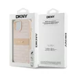 DKNY DKHCP15SPRTHSLP iPhone 15/14/13 6.1" hátlap, tok Leather Mono Stripe & Metal Logo, rózsaszín
