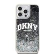 DKNY iPhone 15 Pro Max Liquid Glitter Arch Logo DKHCP15XLBNAEK hátlap, tok, fekete