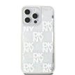 DKNY iPhone 15 Pro Max DKHCP15XLCPEPT Liquid Glitters W/Checkered Pattern hátlap, tok, fehér