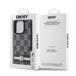 DKNY iPhone 15 Pro Max PU Leather Checkered Pattern and Stripe DKHCP15XPCPTSSK hátlap, tok, fekete